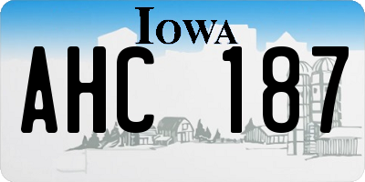 IA license plate AHC187