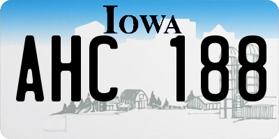 IA license plate AHC188