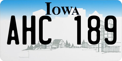 IA license plate AHC189