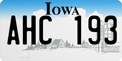 IA license plate AHC193