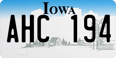 IA license plate AHC194
