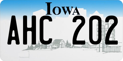 IA license plate AHC202