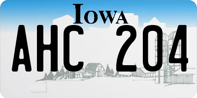 IA license plate AHC204