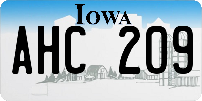 IA license plate AHC209