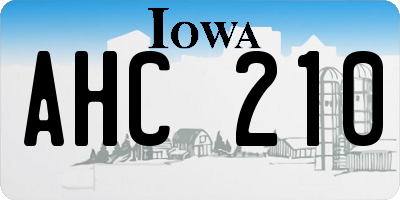 IA license plate AHC210