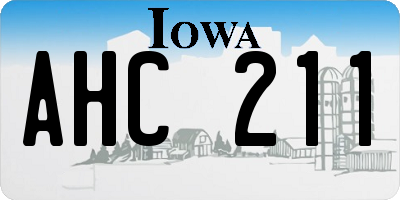 IA license plate AHC211