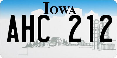 IA license plate AHC212