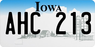IA license plate AHC213