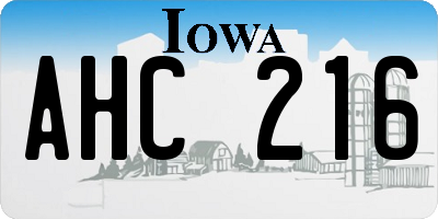 IA license plate AHC216