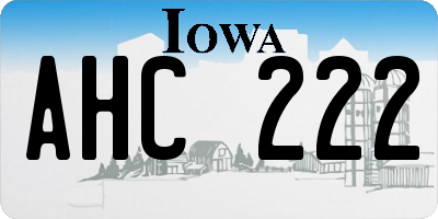 IA license plate AHC222