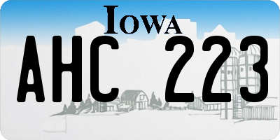 IA license plate AHC223