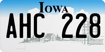 IA license plate AHC228