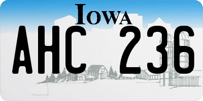 IA license plate AHC236
