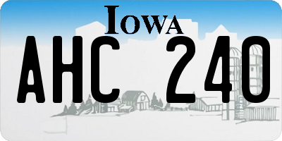 IA license plate AHC240