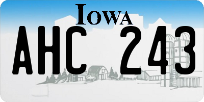 IA license plate AHC243