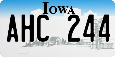 IA license plate AHC244