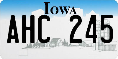 IA license plate AHC245