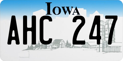 IA license plate AHC247