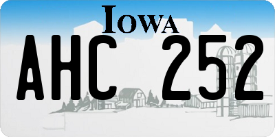 IA license plate AHC252