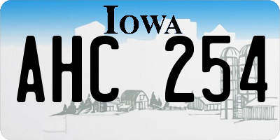 IA license plate AHC254