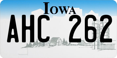 IA license plate AHC262