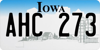 IA license plate AHC273