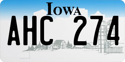 IA license plate AHC274
