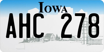 IA license plate AHC278