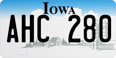 IA license plate AHC280