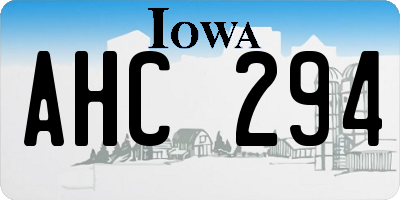 IA license plate AHC294