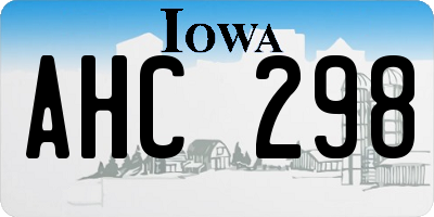 IA license plate AHC298