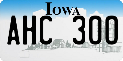 IA license plate AHC300