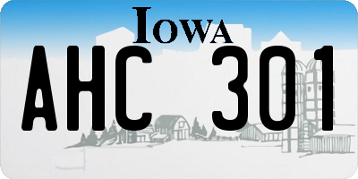 IA license plate AHC301