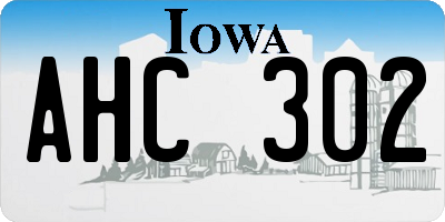 IA license plate AHC302