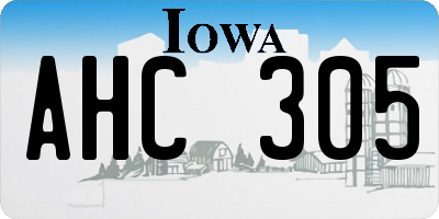 IA license plate AHC305