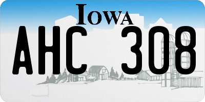 IA license plate AHC308