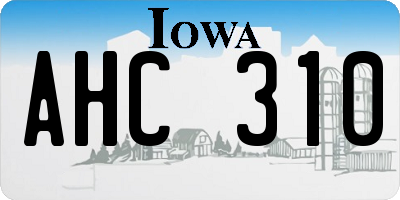 IA license plate AHC310