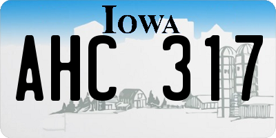 IA license plate AHC317