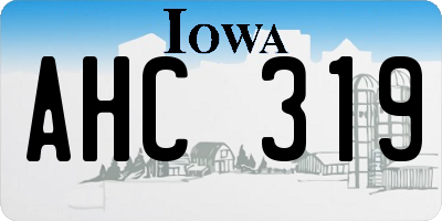 IA license plate AHC319