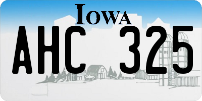 IA license plate AHC325