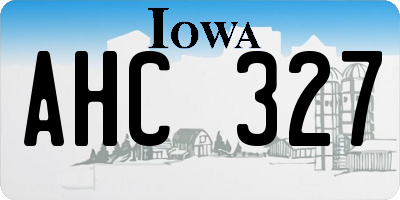 IA license plate AHC327