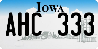 IA license plate AHC333