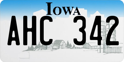 IA license plate AHC342
