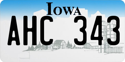 IA license plate AHC343