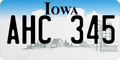 IA license plate AHC345
