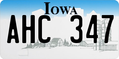 IA license plate AHC347