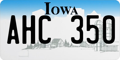 IA license plate AHC350