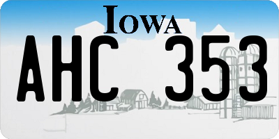 IA license plate AHC353
