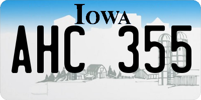 IA license plate AHC355