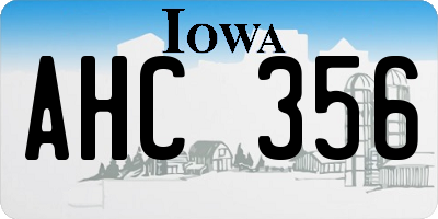 IA license plate AHC356